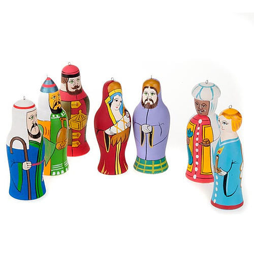 Russian hand-painted nativity set 1