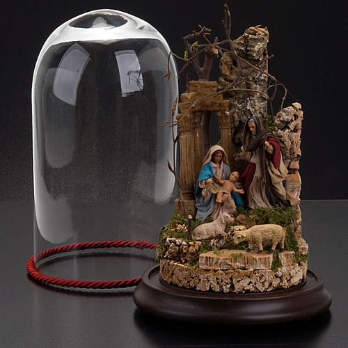 Nativity scene, Holy family glass dome 26 cm 3
