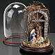 Nativity scene, Holy family glass dome 30 cm s4