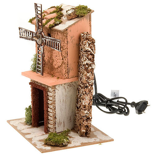 Molino de viento de madera, corcho a corriente, 20x14x24 2