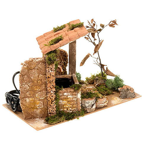 Fontana per presepe con scaletta e tettoia 6 watt 3
