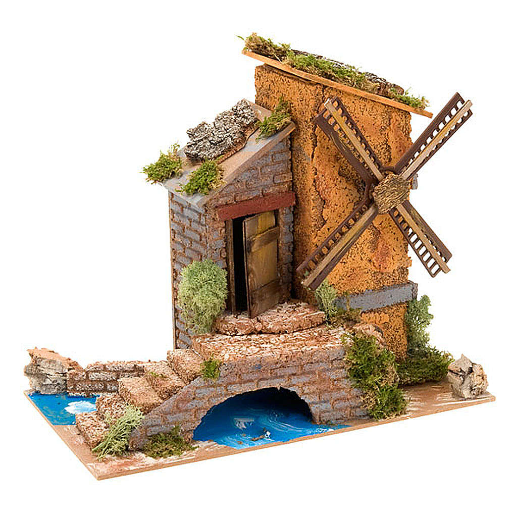 Ambientazione presepe Napoli capanna ruscello e mulino | vendita online