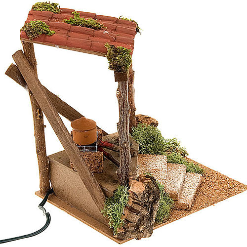 Fuoco presepe con tettoia e pentola 20X17X21 2