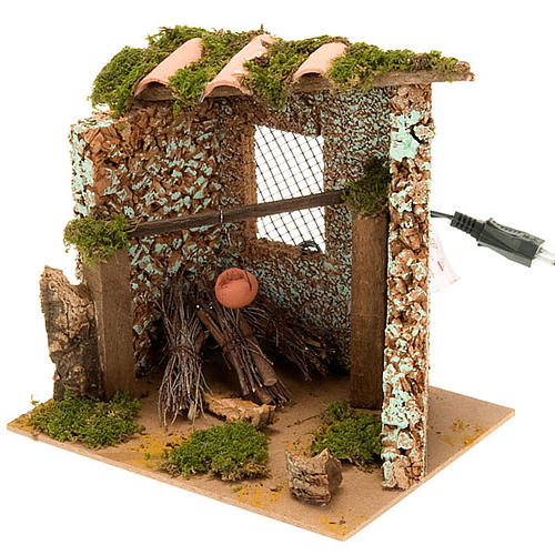 Nativity accessory, bonfire with roof and pot 20x17x24 cm 3