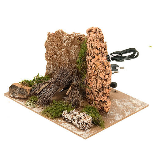 Fuoco presepe fascine e sughero 20X14X16 3