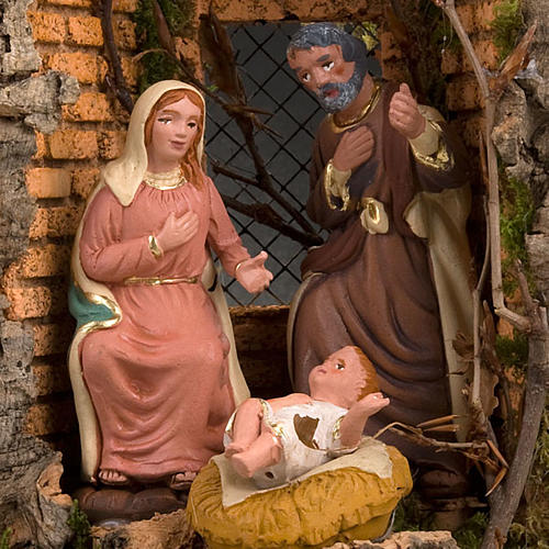 Natividad en una campana de vidrio h 26 cm. 3