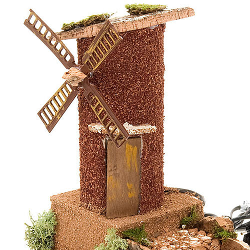STOCK - Windmühle für Krippe mit Wagen 31x17x24cm 3