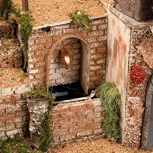 Nativity scene accessory, cave with water fountain, 80x70x60 cm 9