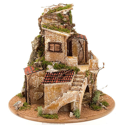 STOCK - Grotta con borgo illuminato 30X42X30 7