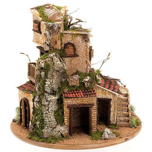 STOCK - Grotta con borgo illuminato 30X42X30 8