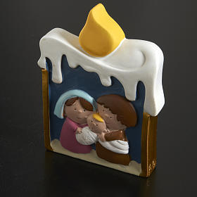 Natività su candela in resina dipinta