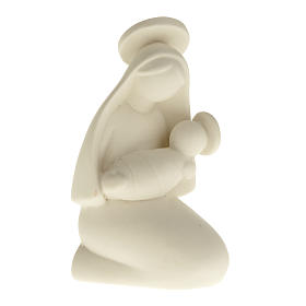 Vierge Marie stylisée et enfant céramique 10 cm