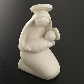 Vierge Marie stylisée et enfant céramique 10 cm