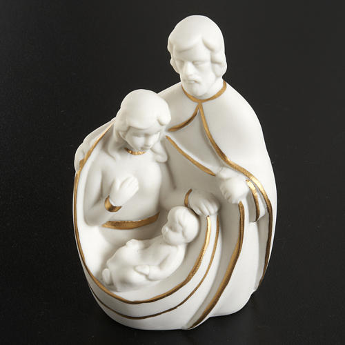 Stylized Nativity, white and golden ceramic 2