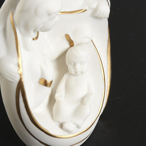 Stylized Nativity, white and golden ceramic 3