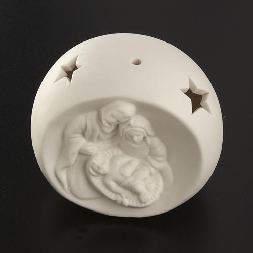 Natividade esfera cerâmica luz Led corada 5