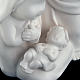 Natividade cerâmica branca estilizada 18 cm s3