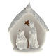 Natividade iluminada com cabana cerâmica s1