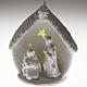 Natividade iluminada com cabana cerâmica s5