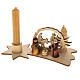 Piccolo presepe russo legno abete con candela s1