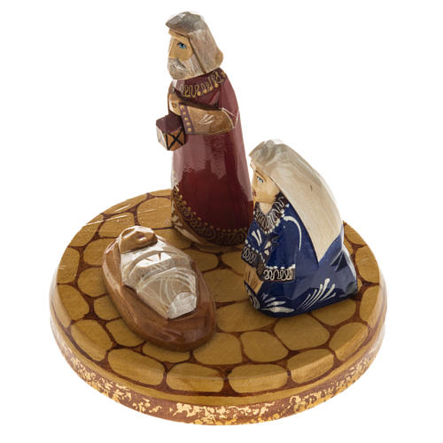 Presepe russo legno abete base tonda 2