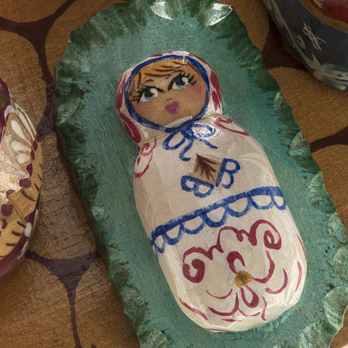 Crèche russe stylisée avec ange bois 3