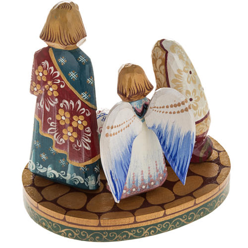 Presepe russo stilizzato legno abete con angelo 4