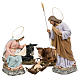 Nativity with donkey and ox in wood pulp, 40cm s1