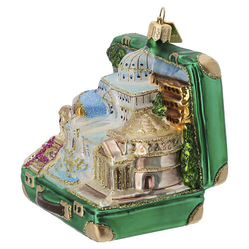 Rome Wonders Suitcase Christmas tree decoration in blown glass 5
