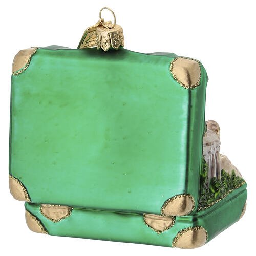 Rome Wonders Suitcase Christmas tree decoration in blown glass 6