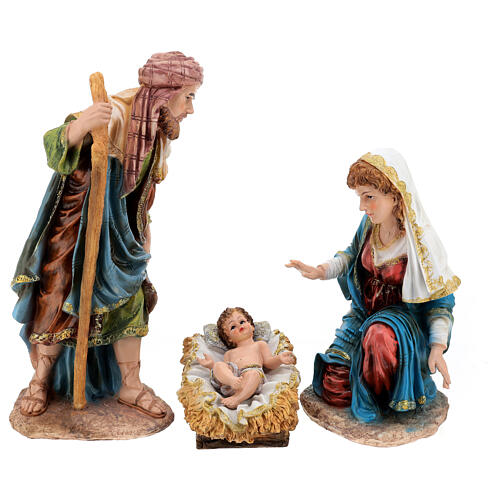 Nativity scene in resin with gold finish, 12 figurines, 52cm 3