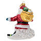 Santa Claus on a Snowboard blown glass Christmas tree ornament s6