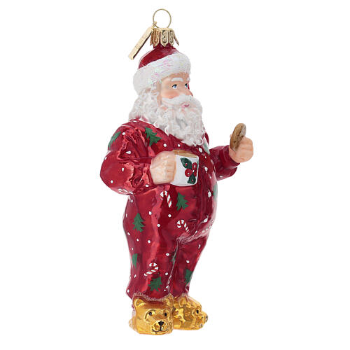 Santa Claus in Pajamas blown-glass Christmas ornament 3