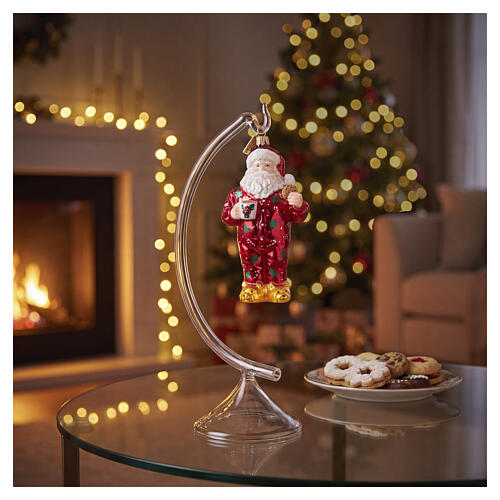 Santa Claus in Pajamas blown-glass Christmas ornament 4