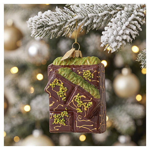 Barretta di cioccolato Dubai addobbo Natale in vetro soffiato 2