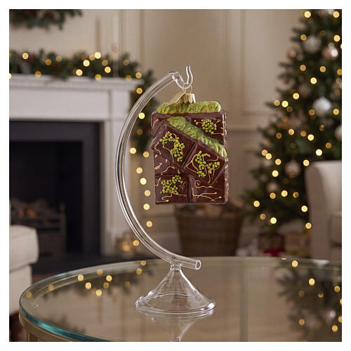Barretta di cioccolato Dubai addobbo Natale in vetro soffiato 4