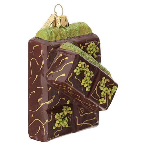 Barretta di cioccolato Dubai addobbo Natale in vetro soffiato 5