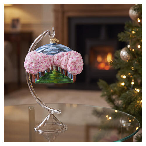 Árvore de cerejeira em flor enfeite para árvore de Natal em vidro soprado 4