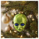 Tête d'alien en verre soufflé pour sapin de Noël s2