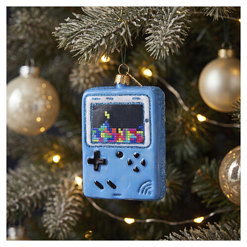 Videogame retrô enfeite para árvore de Natal em vidro soprado 2