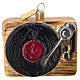 Blown glass Christmas ornament, retro gramophone s1