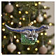 Blown glass Christmas ornament, Velociraptor Blue Streak s2