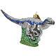Blown glass Christmas ornament, Velociraptor Blue Streak s5