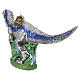 Blown glass Christmas ornament, Velociraptor Blue Streak s6