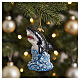Leaping shark, blown glass Christmas tree ornament s2