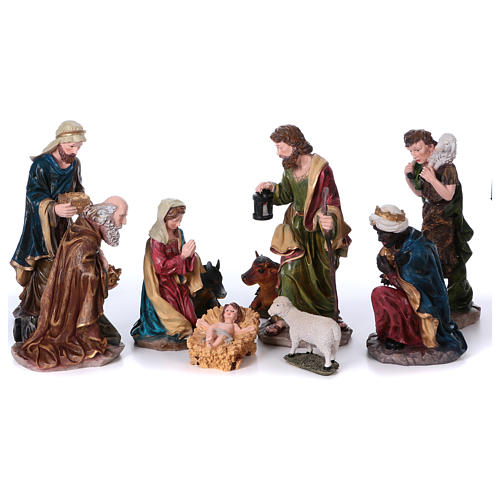Nativity scene in resin model "Color", 10 figurines, 50cm 1