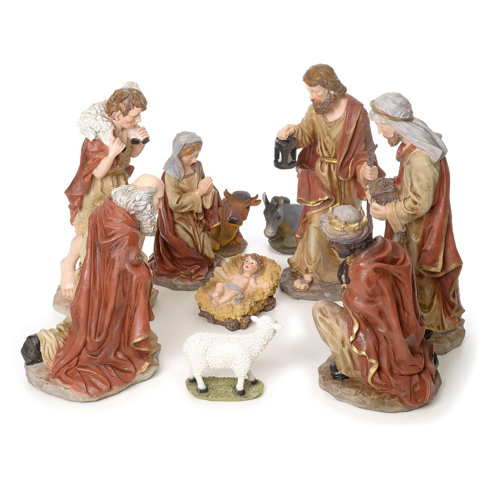 Nativity Scene In Resin Model 'Color', 10 Figurines, 50cm | Online ...