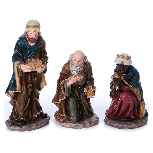Nativity scene in resin model "Color", 10 figurines, 50cm 3