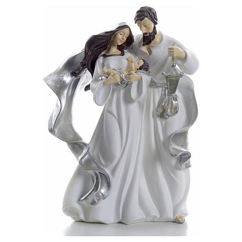 Nativity scene 41cm, Silver resin 1