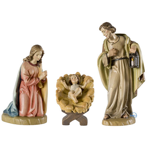 Nativité miniature pour crèche bois peint Val Gardena 1